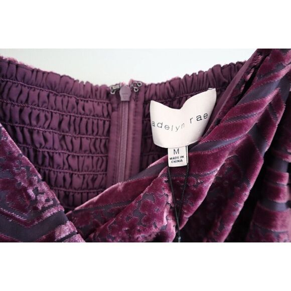 Adelyn Rae F2210D5188 Women Sz M Plum Purple Sasha Velvet Burnout Mini Dress - Picture 3 of 11